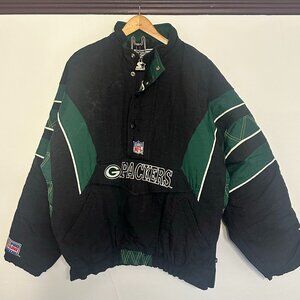 Vintage 90's Green Bay Packers Starter Jacket Pro Line Men's Large - Black